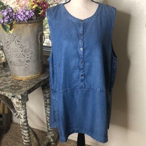 J. Jill chambray sleeveless tunic top NWT